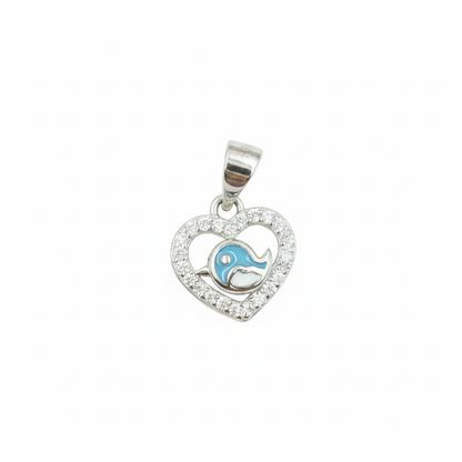 Ocean Heart Dolphin Pendant