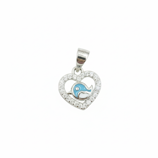 Ocean Heart Dolphin Pendant