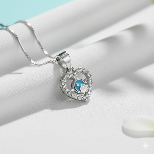 Ocean Heart Dolphin Pendant