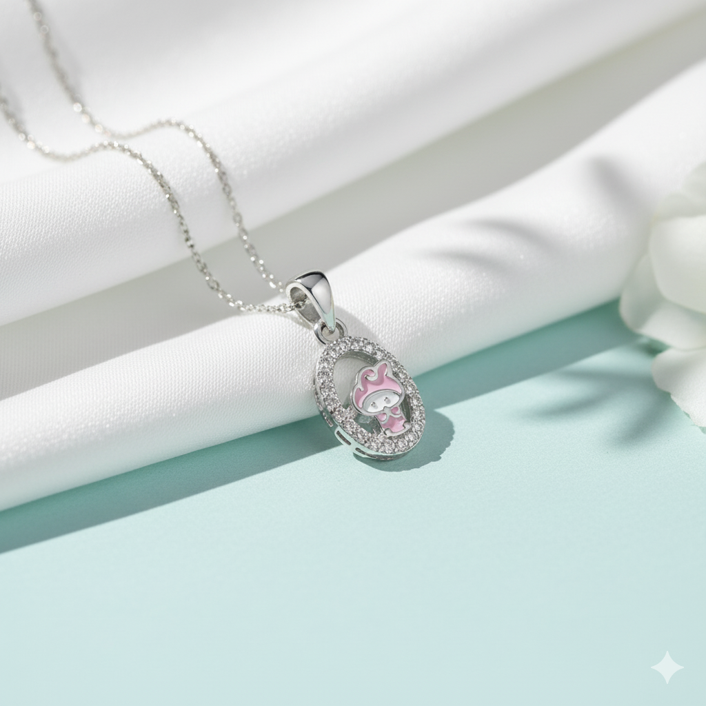 Silver Pink Melody Pendant