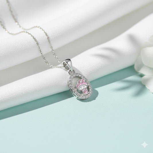 Silver Pink Melody Pendant