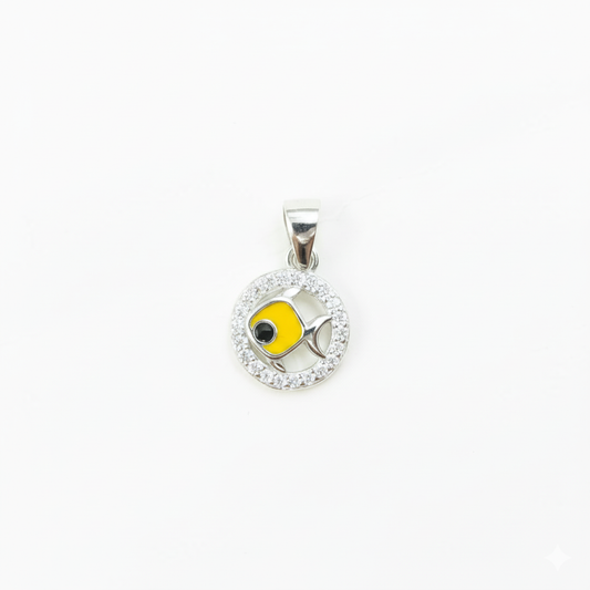 Yellow Fish Silver Pendant