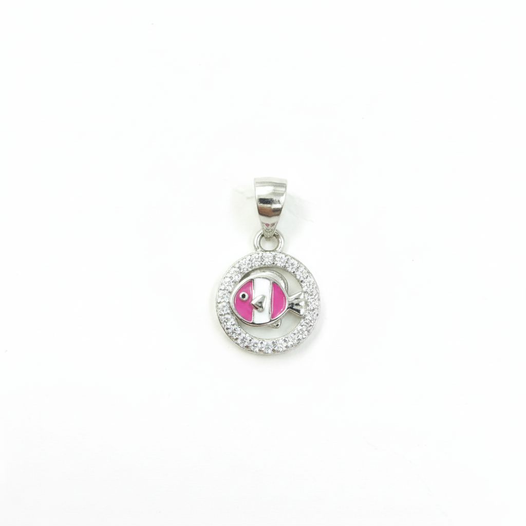 Pink Fish Silver Pendant
