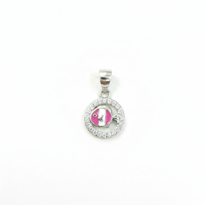 Pink Fish Silver Pendant