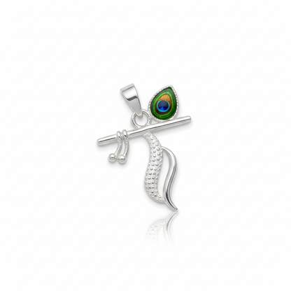 Mayur Kalash Krishna Flute 925 Silver Pendant